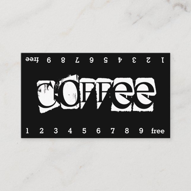 Super Danger Double Num Loyalty Coffee Punch-Card Card (Front)