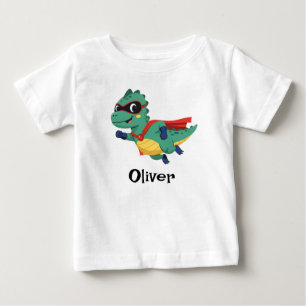 Super Dino Hero – Cute Flying T-Rex with Cape Baby T-Shirt