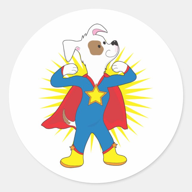 Super Dog Classic Round Sticker (Front)