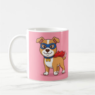 Super Dog Hero Cute Cartoon Pink Mug