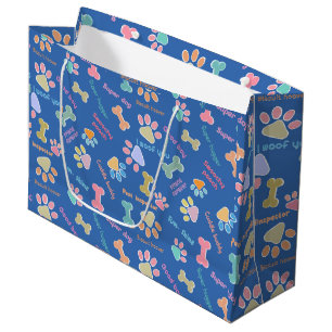 Super doggy -blue large gift bag