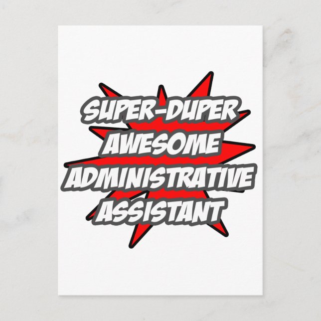 Super Duper Awesome Admin. Assistant Postcard (Front)