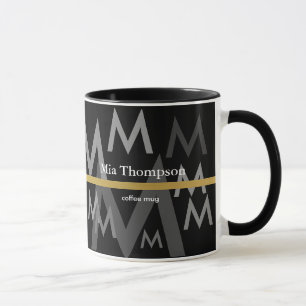 super elegant and modern personalised black mug