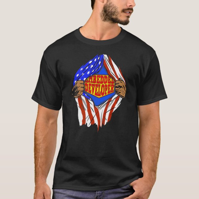 Super Embedded Developer Hero Job T-Shirt (Front)