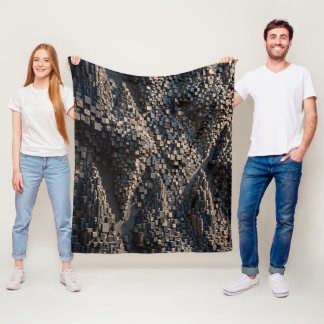 Super Extruded Micro Cube 3D Mosaic Fleece Blanket