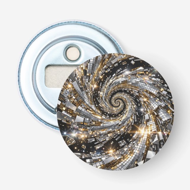 Super Flasher Spiral Or & Argent Bottle Opener (Front)