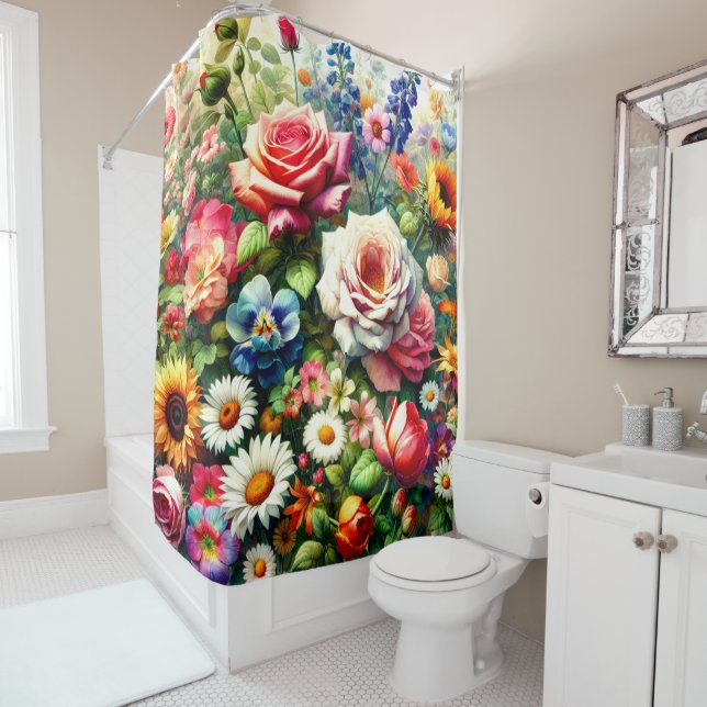 Super Floral Shower Curtain (In Situ)