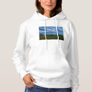 Super Flower Moon Over A Barn Hoodie