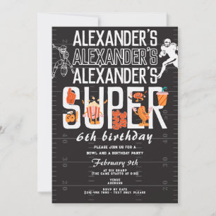 Super Football Game Sports Birthday Party Invitation