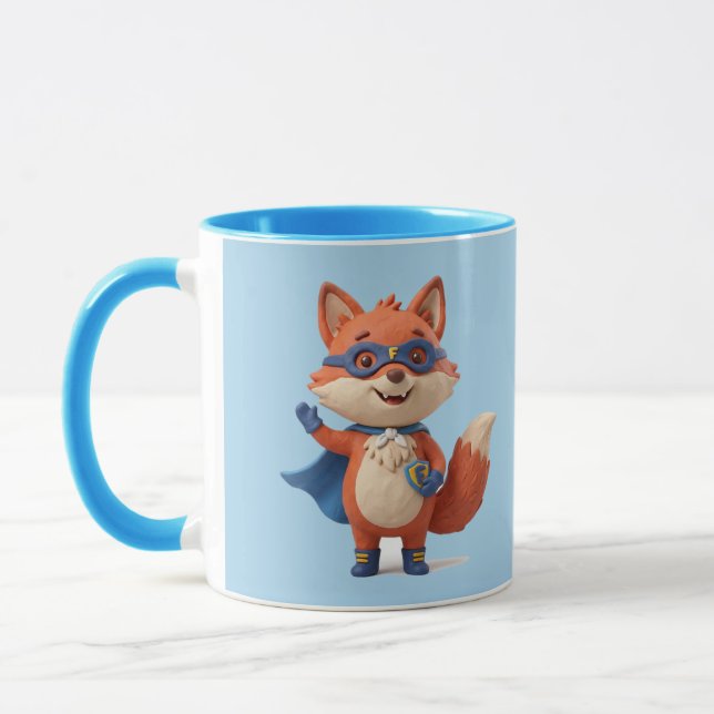 Super Fox Hero Light Blue Combo Mug (Left)