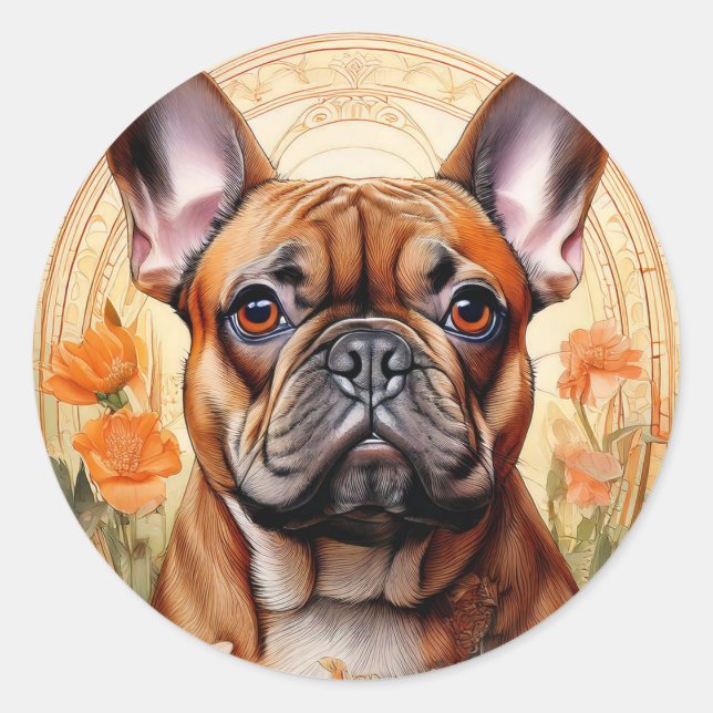 Super Frenchie Bulldog Classic Round Sticker (Front)