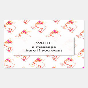 Super Frenchie Bulldog Rectangular Sticker