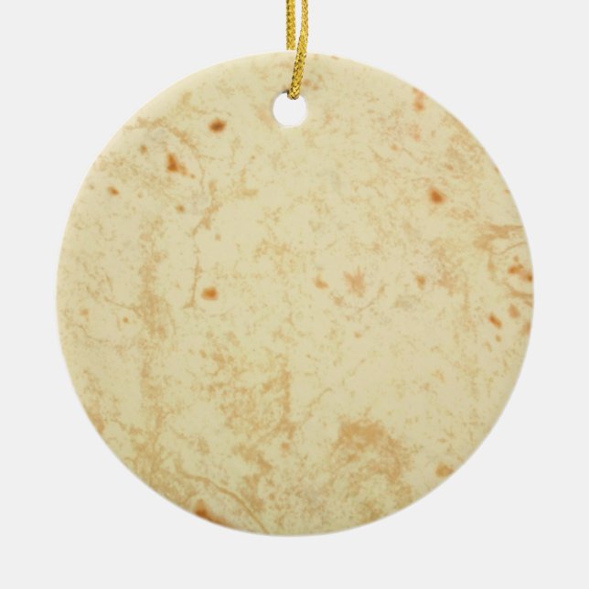super fresh flour tortilla texture masa bueno ceramic tree decoration (Front)