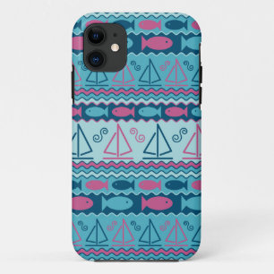 Super Fun Fish And Sailboat Pattern Case-Mate iPhone Case