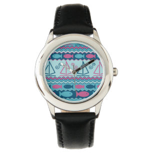 Super Fun Fish And Sailboat Pattern Watch