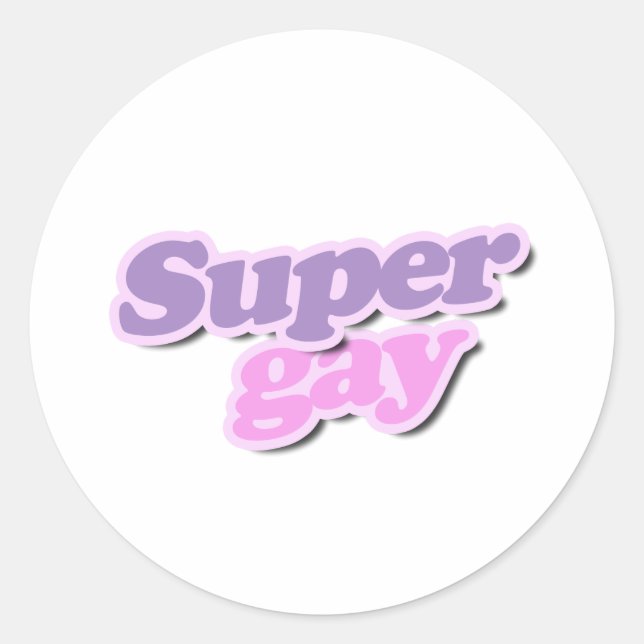 Super Gay Classic Round Sticker (Front)