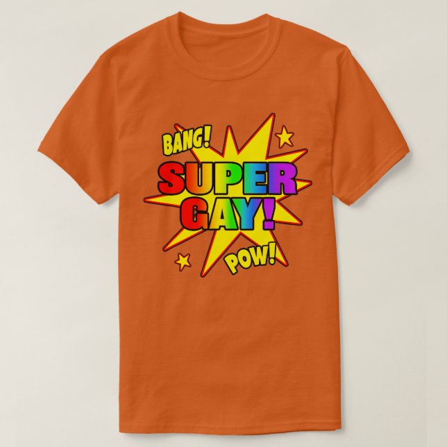 Super Gay Super Power Funny LGB Gay Pride Gift  T-Shirt (Design Front)