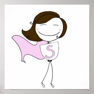 Super Girl Brunette Poster