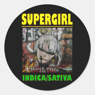 SUPER GIRL INDICA SATIVA CLASSIC ROUND STICKER