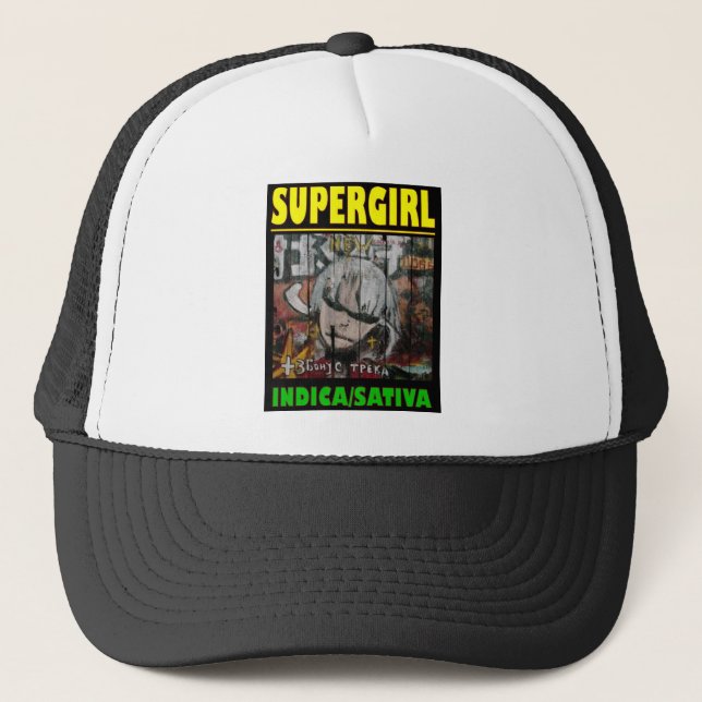 SUPER GIRL INDICA SATIVA TRUCKER HAT (Front)