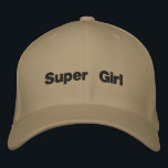 Super Girl Khaki Colour Flexfit Wool Girl's text Embroidered Hat<br><div class="desc">Super Girl Khaki Colour Flexfit Wool Girl's text Embroidered Baseball Cap, The Flexfit Wool Cap is a type of hat known for its comfort, flexibility, and style. Size of the Flexfit Wool Cap is L/XL, 7 1/8" - 7 5/8" and You can able to edit the Text. Colour Type is...</div>