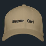 Super Girl Khaki Colour Flexfit Wool Girl's text Embroidered Hat<br><div class="desc">Super Girl Khaki Colour Flexfit Wool Girl's text Embroidered Baseball Cap, The Flexfit Wool Cap is a type of hat known for its comfort, flexibility, and style. Size of the Flexfit Wool Cap is L/XL, 7 1/8" - 7 5/8" and You can able to edit the Text. Colour Type is...</div>
