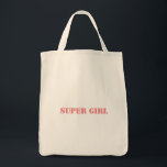 Super Girl Printed Name Text Grocery-Tote Shopper Tote Bag<br><div class="desc">Super Girl Printed Name Text Grocery-Tote Shopper Tote Bag. A grocery tote is a practical and eco-friendly bag specifically designed for carrying groceries and other household items. The design of a grocery tote is typically simple and straightforward. Grocery totes have sturdy handles, often designed to be comfortable for hand or...</div>