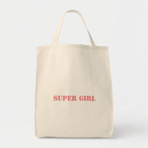Super Girl Printed Name Text Grocery-Tote Shopper Tote Bag