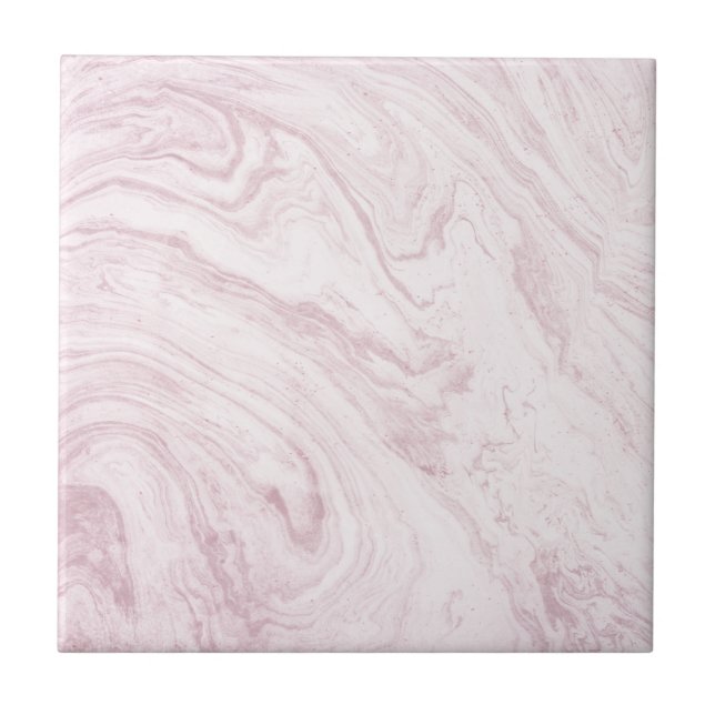 Super Girly PINK Marble Abstract Art Swirl! Tile (Front)