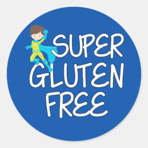 Super Gluten Free Boy Classic Round Sticker