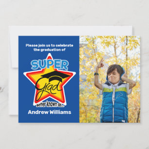 Super Grad Party-Personalise Text,Photo,Colour Invitation