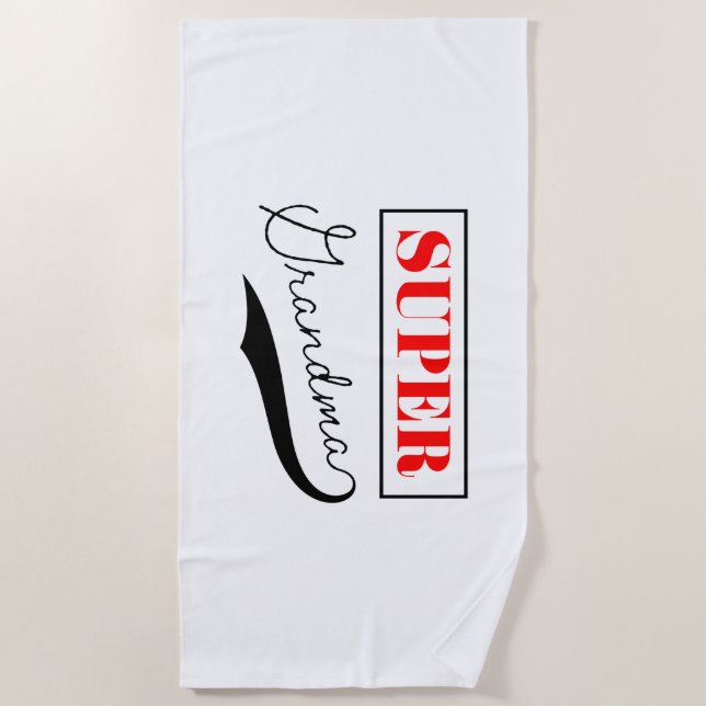 Super Grandma Beach Towel (Front)
