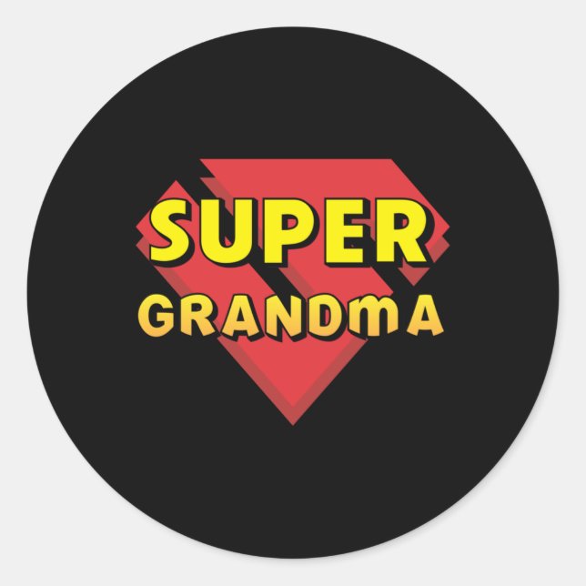Super Grandma  Classic Round Sticker (Front)