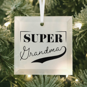 Super Grandma Glass Tree Decoration