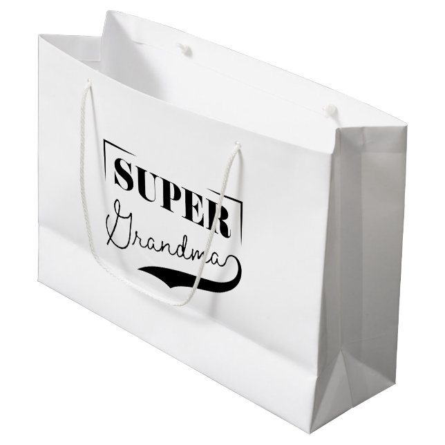 Super Grandma Large Gift Bag (Front Angled)