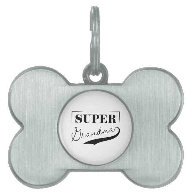 Super Grandma Pet ID Tag (Front)