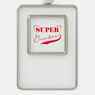 Super Grandma Silver Plated Framed Ornament