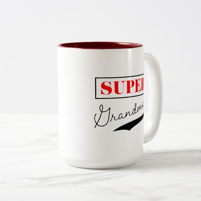 Super Grandma Two-Tone Coffee Mug (Front Right)