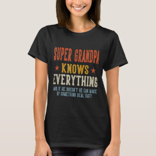 Super grandpa knows everything father's day retro T-Shirt