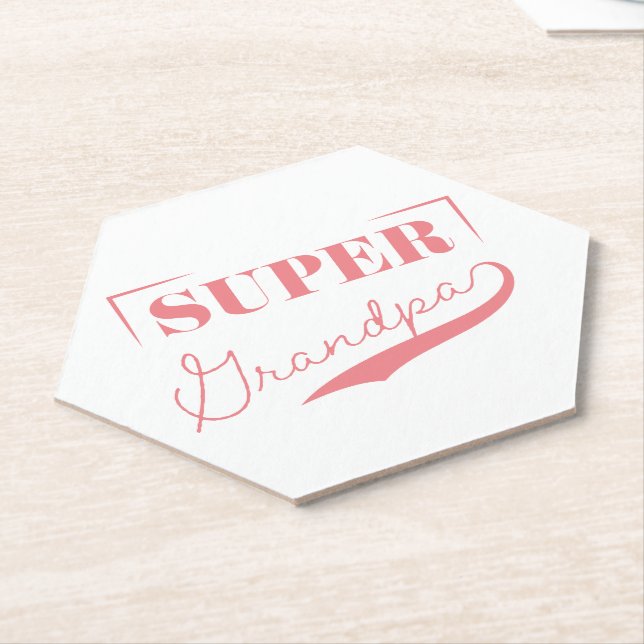Super Grandpa Paper Coaster (Angled)