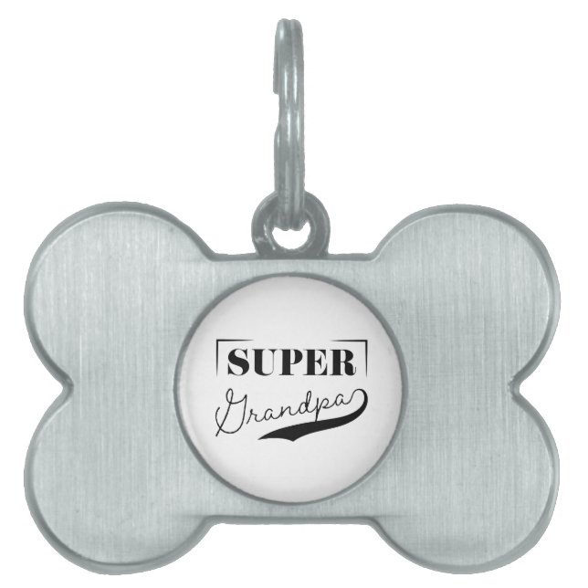 Super Grandpa Pet ID Tag (Front)
