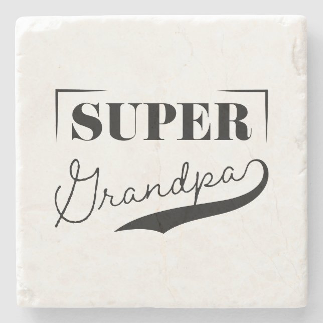 Super Grandpa Stone Coaster (Front)