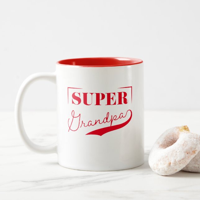 Super Grandpa Two-Tone Coffee Mug (With Donut)