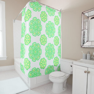 Super green spring pattern shower curtain
