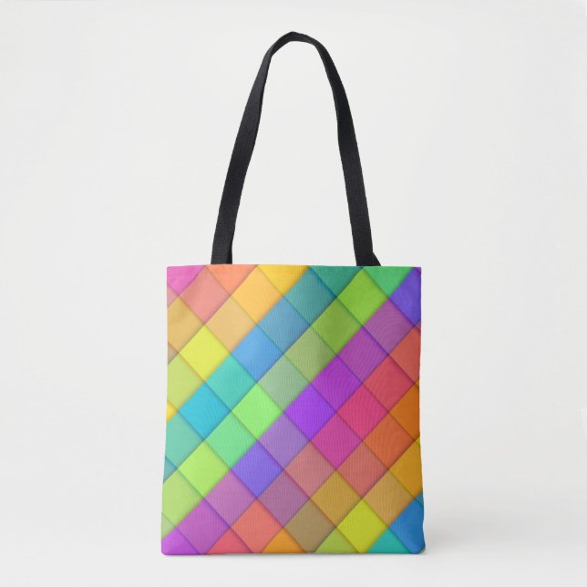 Super Groovy Bright Fun Colourful Tote Bag (Front)