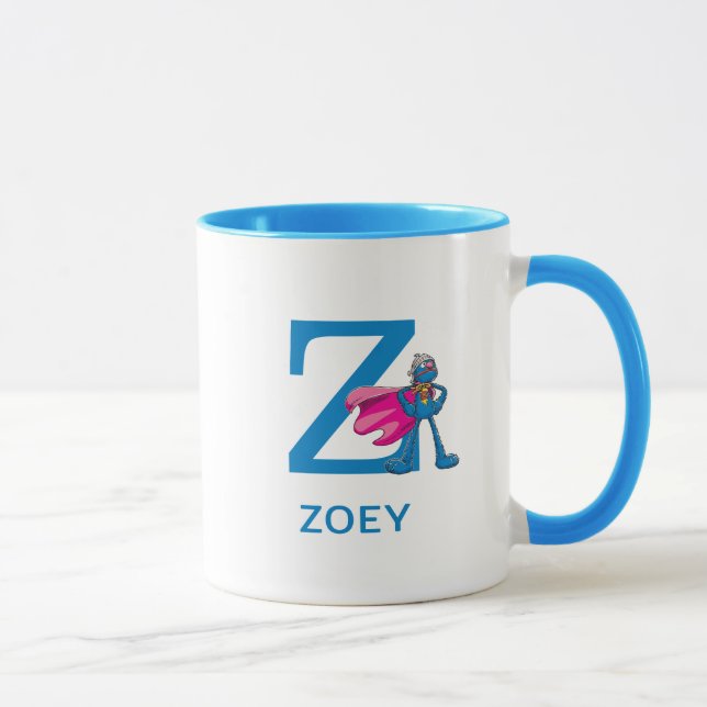 Super Grover Add Your Name & Monogram Z Mug (Right)