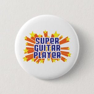 Super Guitar Player 6 Cm Round Badge