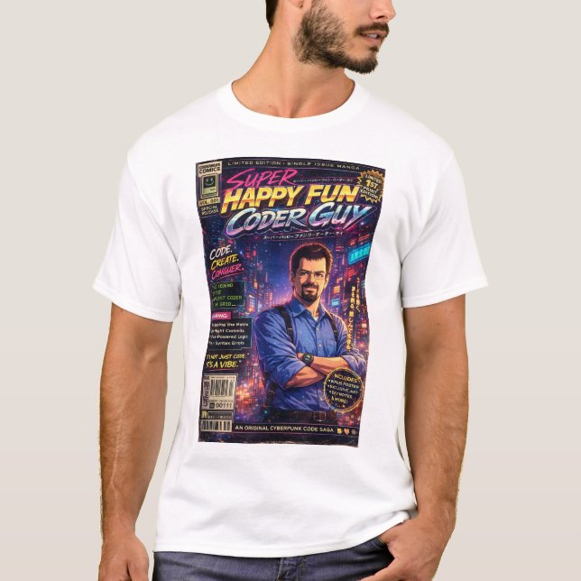 Super Happy Fun Coder Guy Cover Art No. Two T-Shirt (Front)