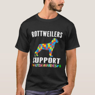 Super Heart Rottweiler Autism Awareness T-Shirt