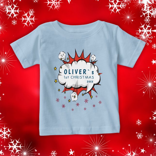Super Hero Baby`s First Christmas Snowflakes Baby T-Shirt (Creator Uploaded)